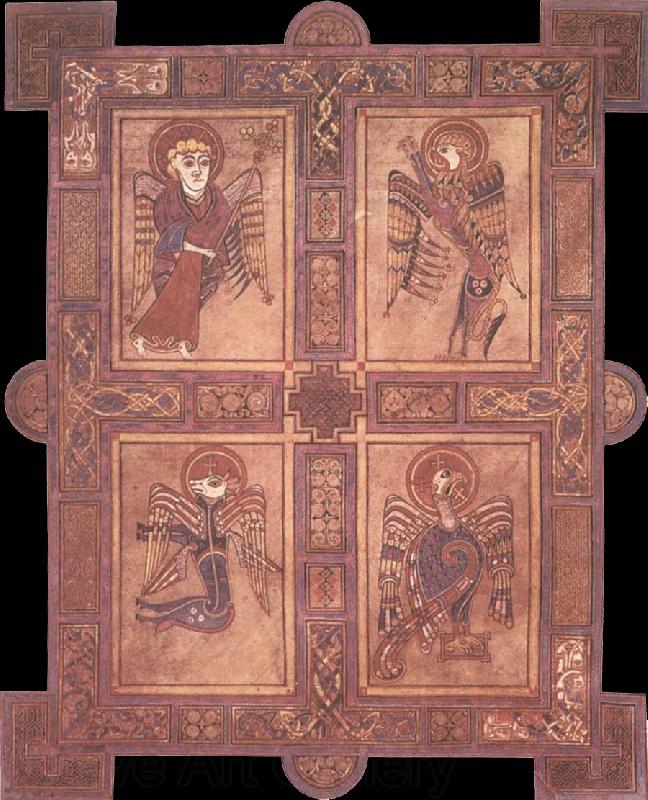 unknow artist Evangelistsymbolerna from the Book of Kells